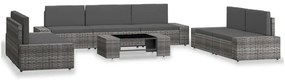 vidaXL Set mobilier de grădină, 8 piese, gri, poliratan