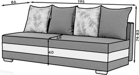 Canapea Calia extensibil, 86x48x83 cm – Sawana 21, Soft 17, Jungle 32