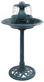 vidaXL Bazin pentru păsări cu fântână, verde, 50 x 91 cm, plastic