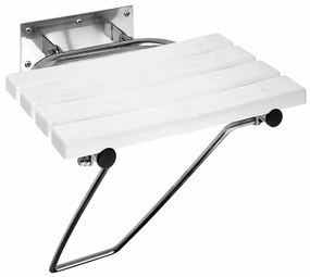 Scaun de duș pliabil SAPHO XH001 Handicap cu picior de sprijin, alb