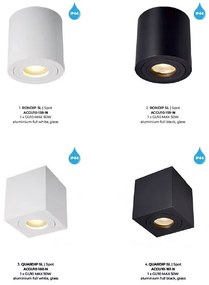 Spot aplicat cu protectie umiditate IP44 QUARDIP SL alb