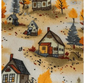 Lenjerie cocolino AUTUMN VILLAGE colorata Dimensiune lenjerie de pat: 70 x 90 cm | 140 x 200 cm