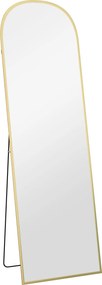 HOMCOM Oglindă de Podea și Perete cu Suport Pliabil, 50x161.5cm, Auriu | Aosom Romania