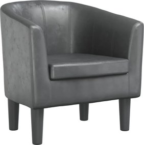 vidaXL Fotoliu tip cuvă, gri, piele ecologică