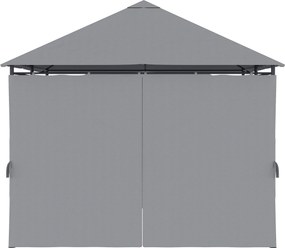 Outsunny 3x4 m Gazebo de Exterior din Oțel cu 6 Perdele Detașabile și Orificii de Drenaj, Gri | Aosom Romania