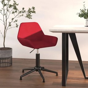 3084963 vidaXL Scaun de bucătărie pivotant, roșu vin, catifea