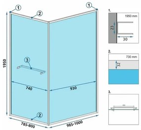 Cabina dus cu cadita de dus dreptunghiulara si usa glisanta Rea Space In 80x100 negru mat