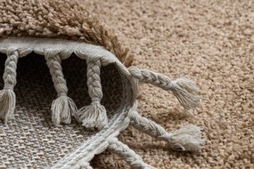 Covor Berber 9000 cerc bej Franjuri shaggy