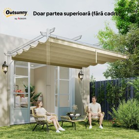 Outsunny Tettuccio di Ricambio per Gazebo 3x3 m con 10 Fori di Drenaggio Grigio | Aosom Romania