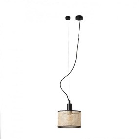 Lustra pendul moderna design natural MAMBO 21cm negru/ratan 64314-47
