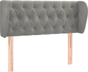 vidaXL Tăblie de pat cu aripioare gri deschis 93x23x78/88 cm catifea