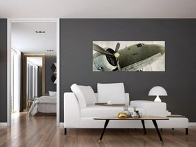 Tablou - Avion vechi cu elice (120x50 cm)