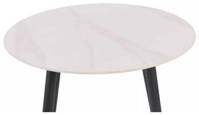 Masă de bucătărie Rion - 90 cm diametru, marmură / negru