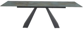 Masa extensibila Salvadore Ceramic turcoaz OSSIDO verde/negru mat L160-240 cm