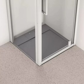 Cadita de dus patrata Ideal Standard i.life Ultra Flat S gri asfaltic 70x70 cm