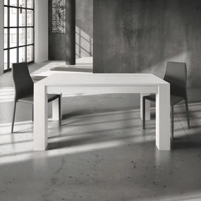 MASA FAVOLA - EXTENSIBILA FINISAJ STEJAR PERIAT - ALB PATINAT - 160 CM / 90 CM / H 77