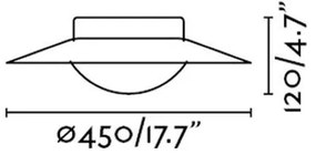 Plafoniera LED moderna SIDE 450 17W alb/nickel