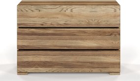 Comodă lemn masiv TerraCraft Stejar 3 Sertare, 120 × 45 × 81 cm - Bleached oil