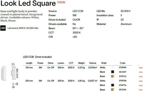 Aplica de perete LOOK LED AP2 SQUARE D30 H300 ON-OFF OTTONE 3000K