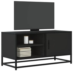vidaXL Dulap TV, negru, 80x34,5x40 cm, lemn prelucrat și metal