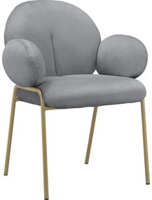 Set de scaune de sufragerie gri cu cotiere 2 buc. tapițat Iwama – Støraa