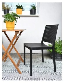Scaun de grădină negru din plastic Bars - Rojaplast