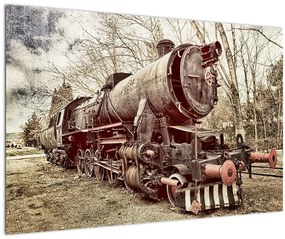 Tablou cu locomotivă istorică (90x60 cm)