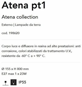 Stalp iluminat exterior modern ATENA PT1 NERO