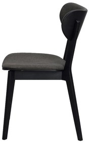 Scaun de dining din lemn de stejar cu șezut gri Rowico Cato, negru