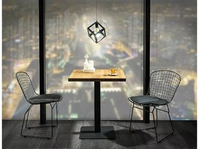 Masa de dining neagra cu blat de stejar PURO 80x80