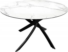 Masa rotunda design modern Alpine 120cm, alb