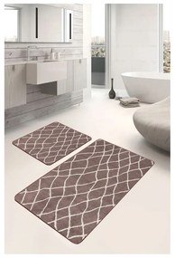Covorașe de baie maro 2 buc. din catifea 60x100 cm – Mila Home
