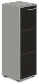 Dulap îngust mediu TopOffice Premium, stânga, 39,9 x 40,4 x 119,5 cm, gri