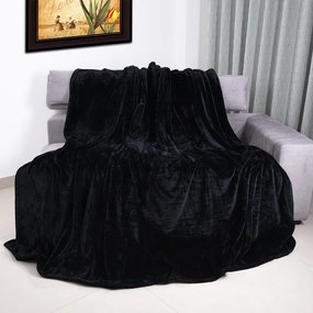 Cuvertura de pat Premium Negru 240 x 220 cm