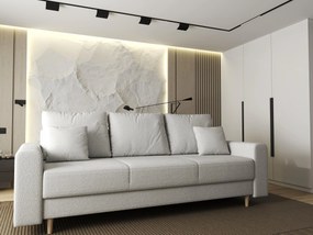 Canapea extensibilă dumonde cu ladă de depozitare si sezut confortabil din spuma high-density, Kronos Euphoria Ivory 210x100 cm
