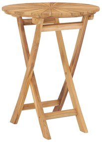 vidaXL Masă pliabilă de grădină, Ø 60 cm, lemn masiv de tec