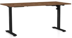 Masă înălțime reglabilă OfficeTech A, 160 x 80 cm, picioare negre, stejar silverjack