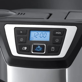 Russell Hobbs Victory Grind & Brew Coffee Maker 22000-56, 1025W, 1,5 L, 250 g, 12 cești, cronometru, filtru încorporat, negru/inox