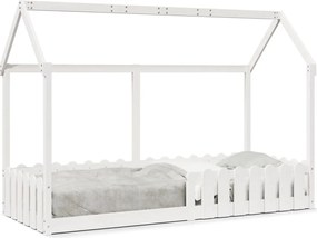 vidaXL Cadru pat tip casă pentru copii alb 80x200 cm lemn masiv de pin