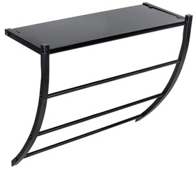 Suport de perete negru cu poliță de sticlă, Tarderia, WENKO