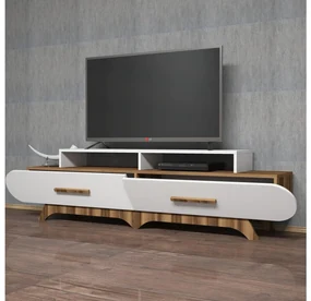 Masă TV/Dulap Florian (Nuc + Alb). 1088857