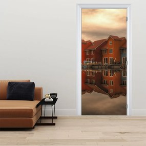 Fototapet pentru ușă - Căsuțe colorate (95x205cm)