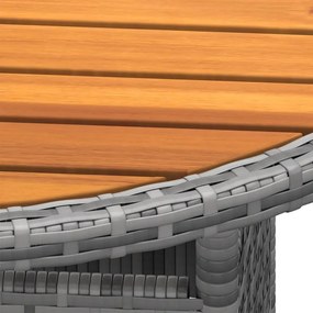 Masa de gradina, gri, O80x75cm, lemn de acacia poliratan 1, Gri