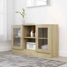 vidaXL Dulap cu vitrină, stejar sonoma, 120x30,5x70 cm, lemn prelucrat