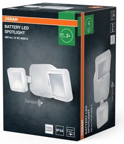 Osram - Reflector LED de exterior, montare pe perete, cu senzor BATTERY 2xLED/5W/4xD IP54
