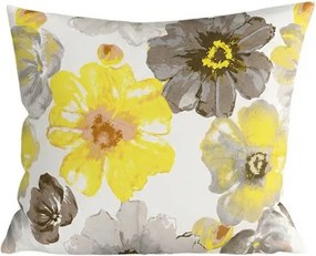 Set 2 bucati huse decorative pentru perna din microfibra FEONELLE 45x45 cm, galben-gri