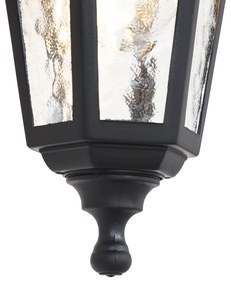 Lampă clasică de perete pentru exterior neagră IP44 - New Haven Hammered