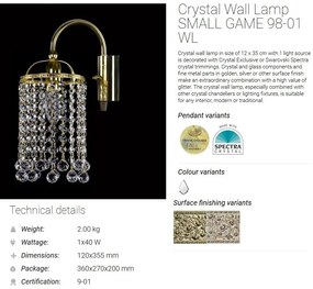 Aplica de perete Cristal Bohemia Exclusive SMALL GAME 98-01 WL CE