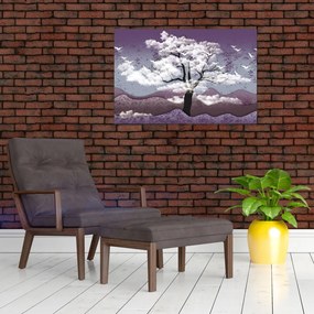 Tablou - Copac în nori (90x60 cm)