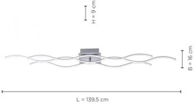 Lustră LED aplicată WAWE 2xLED/12,5W/230V+1xLED/17W Leuchten Direkt 15167-55